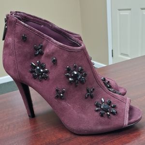 Michael Kors Naveen embellished peep-toe booties
